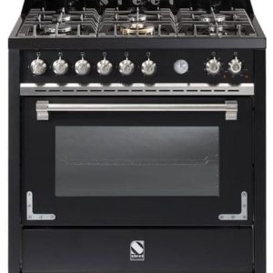 Cuisiniere 90 cm four multifonction foyers induction gaz