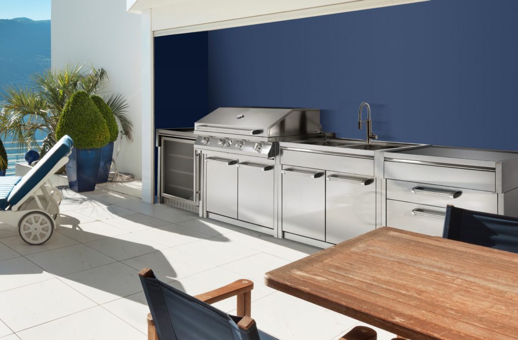 steel outdoor bbq frigo